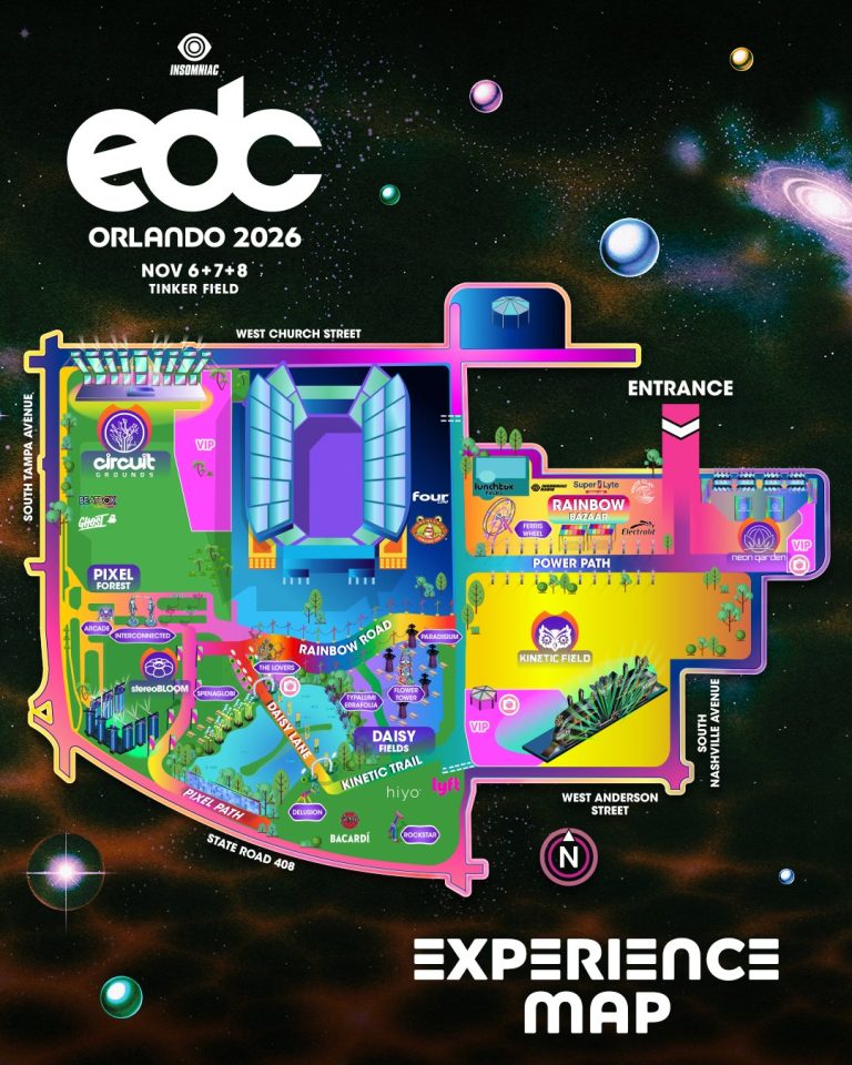 EDC Orlando 2026 Experience Map for Tinker Field
