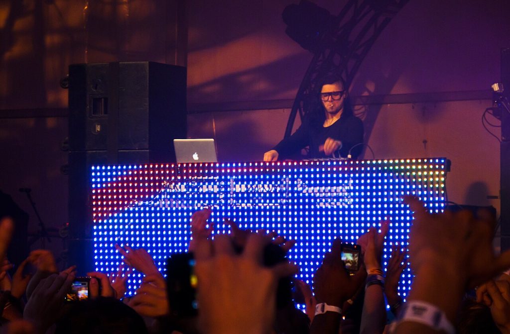 Skrillex DJing live at Sasquatch 2011